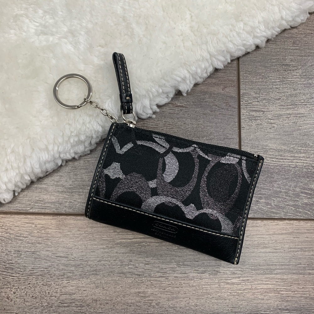 Coach Mini Skinny Coin Purse In Signature Jacquard